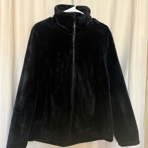 Black Fleece Zip-Up Jacket